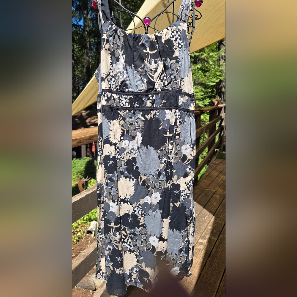 Mossimo Vintage Black Floral Fit & Flair Dress Sz16W/18W - Picture 2 of 7